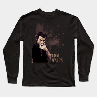 Tom waits // Brown vintage Long Sleeve T-Shirt